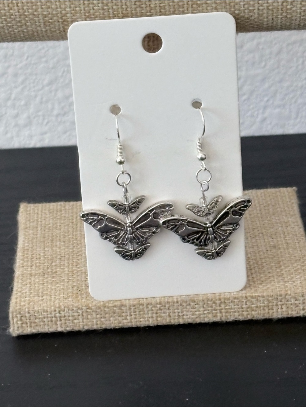 Handcrafted butterfly dangle earrings